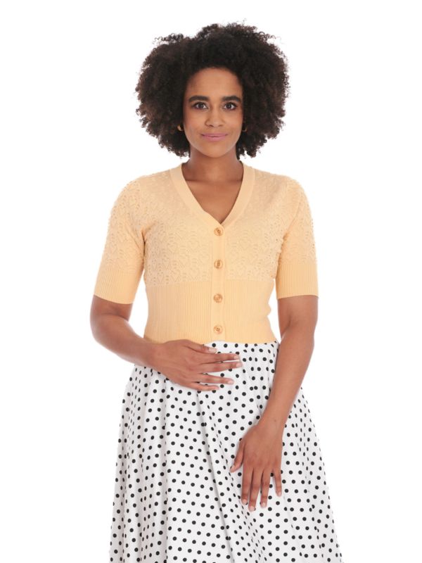 LOVE HEART CARDIGAN Yellow