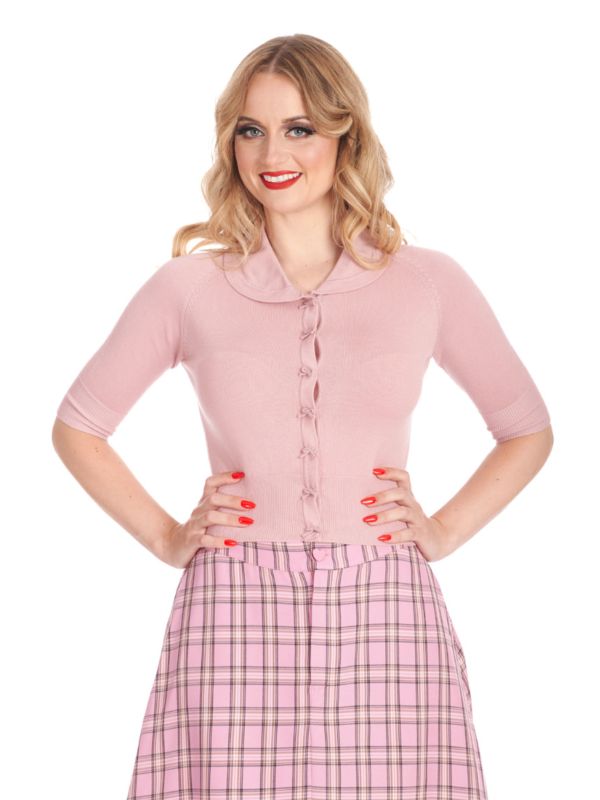APRIL SHORT SLEEVE CARDIGAN Blush