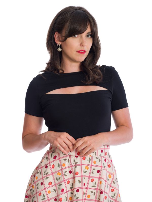 Rose Jersey New Style Top Black