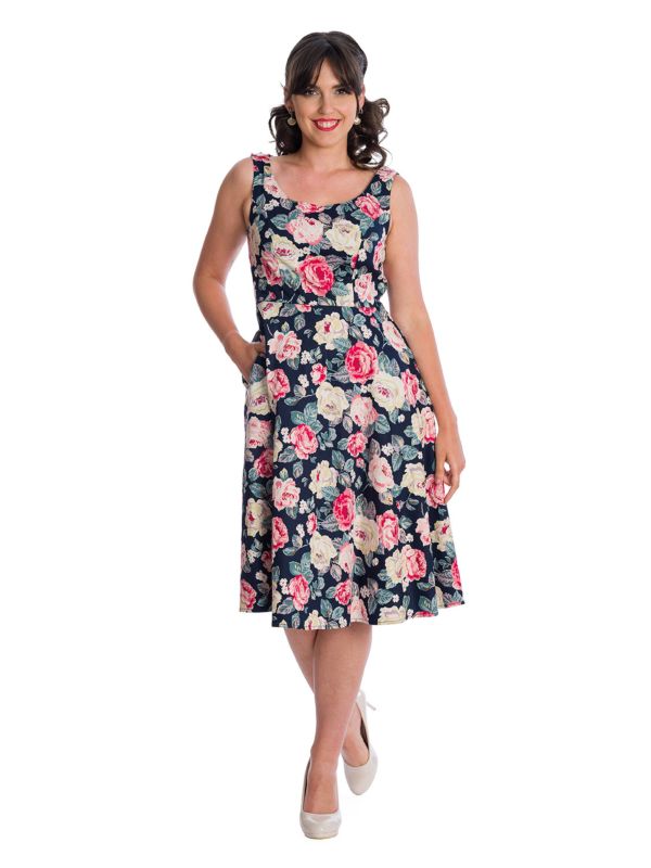 Banned Retro Rose Bloom Lady Jane Swing Dress