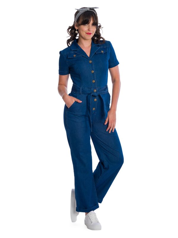 Banned Retro Cadillac Queen Denim Playsuit