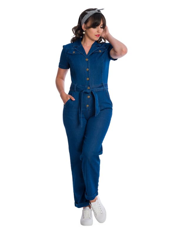 Banned Retro Cadillac Queen Denim Playsuit