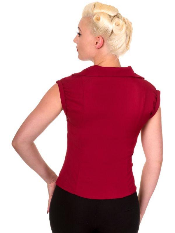 Banned Retro 1950's Dream Master Rita Shirt Bordeaux