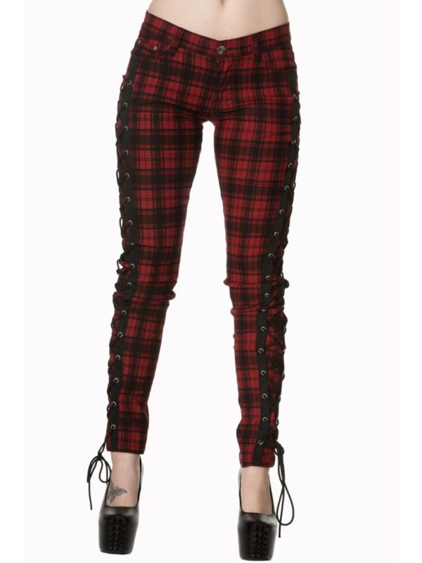 ESCAPING DARKNESS TARTAN SKINNY TROUSER