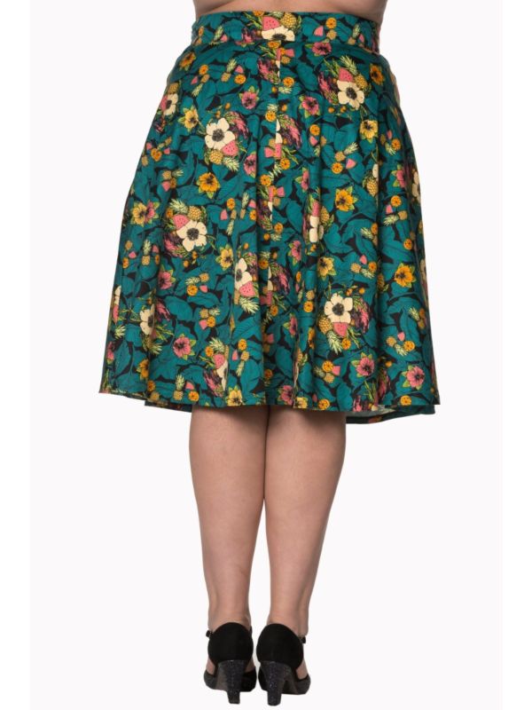 TROPICAL HOLIDAY FLORAL FLARE SKIRT