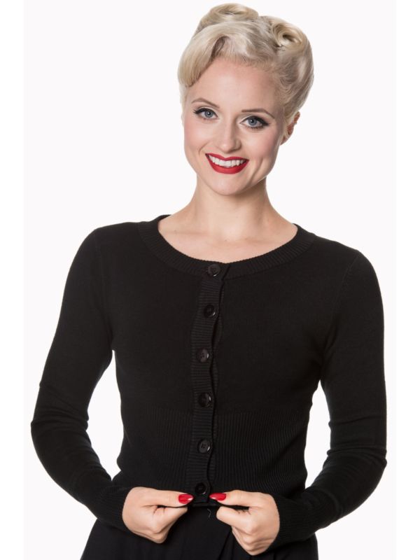 Banned Retro 1950's Dolly Vintage Cardigan Black