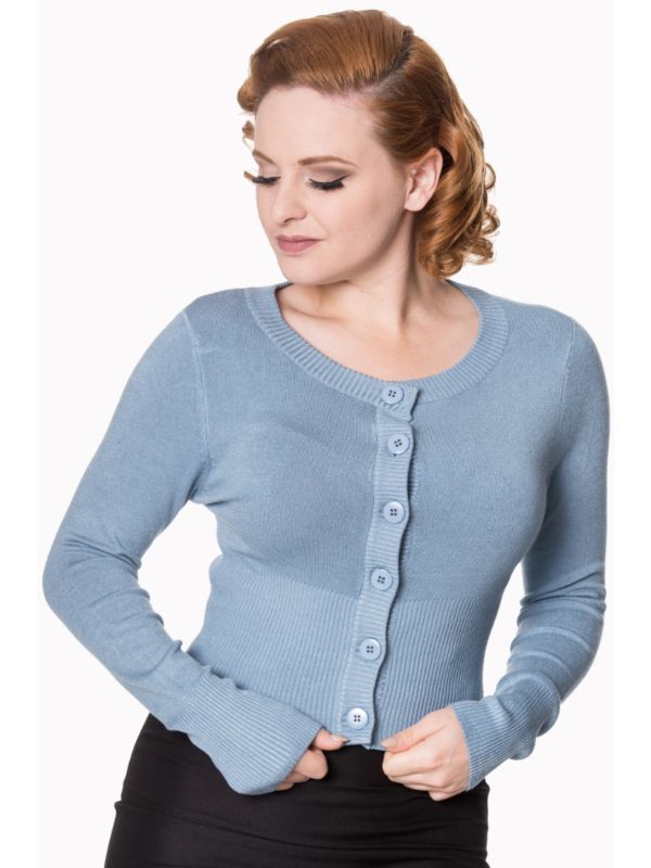 Banned Retro 1950's Dolly Vintage Cardigan Sea Blue