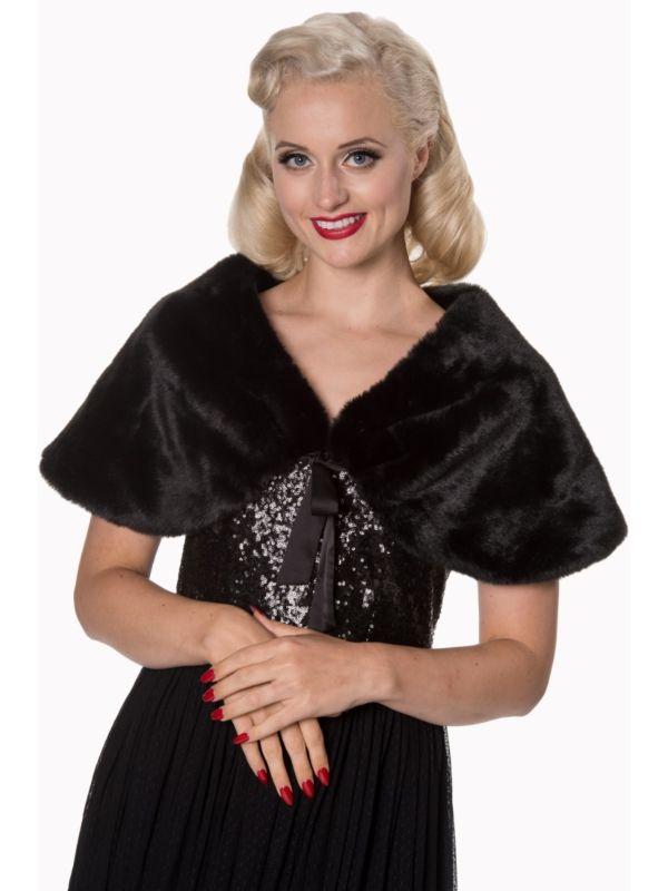 ROSALIE COLLAR FAUX FUR SHRUG