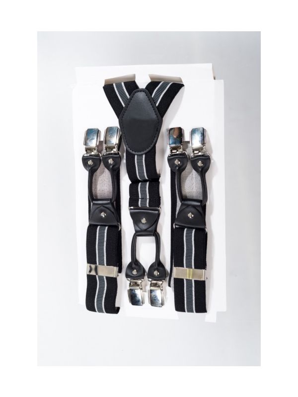 BLACK GREY ROCKABILLY BRACES