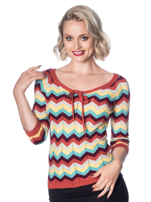 ZOOEY ZIG ZAG BOW TOP