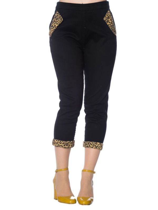 ROCK 'N' ROLL LEOPARD DENIM CAPRI PANTS