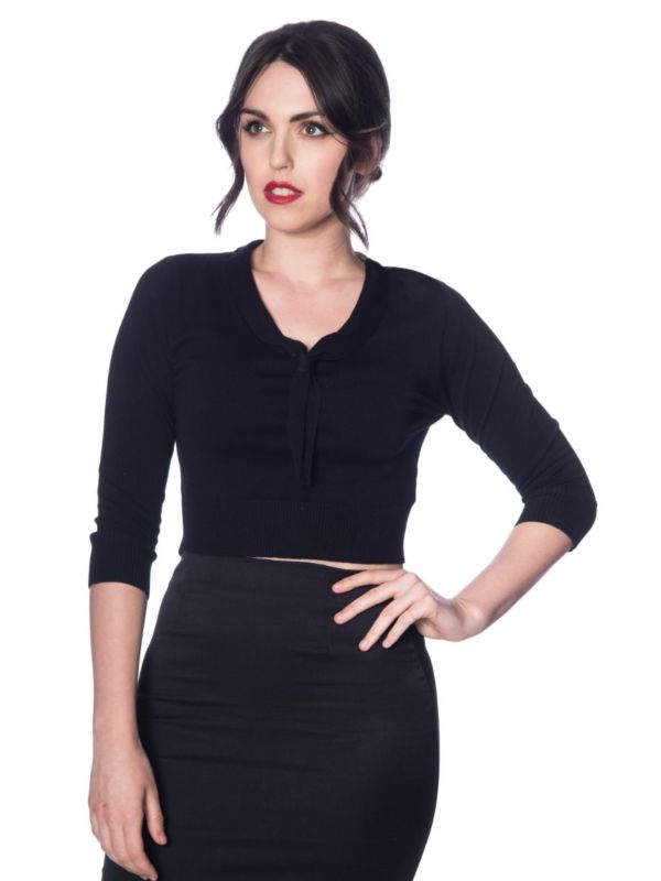 PUSSY BOW KNIT TOP