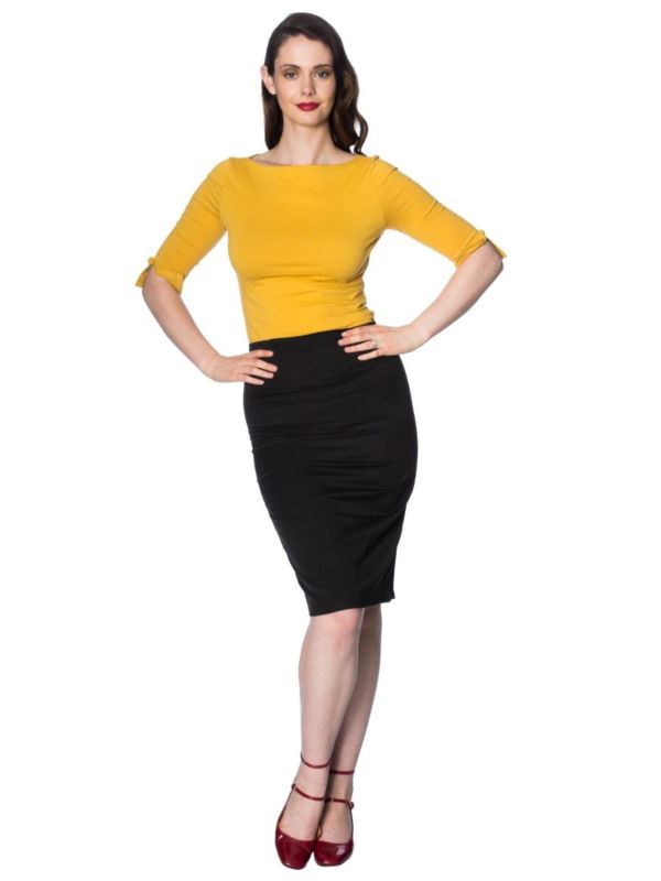 Banned Retro 1950's Oonagh Basic Boat Neck Vintage Dorothy Top