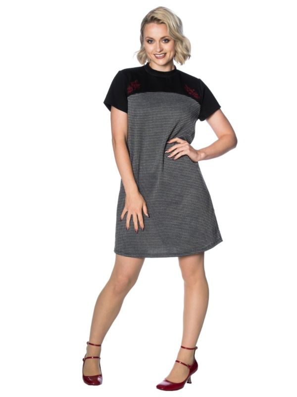 BETTY COLOUR BLOCK CHECK DRESS