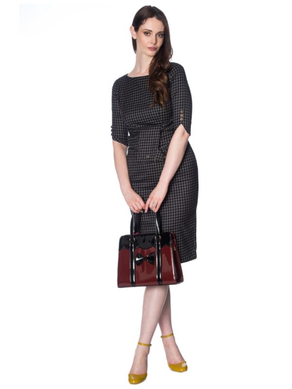 PATRICIA CHECK PENCIL DRESS