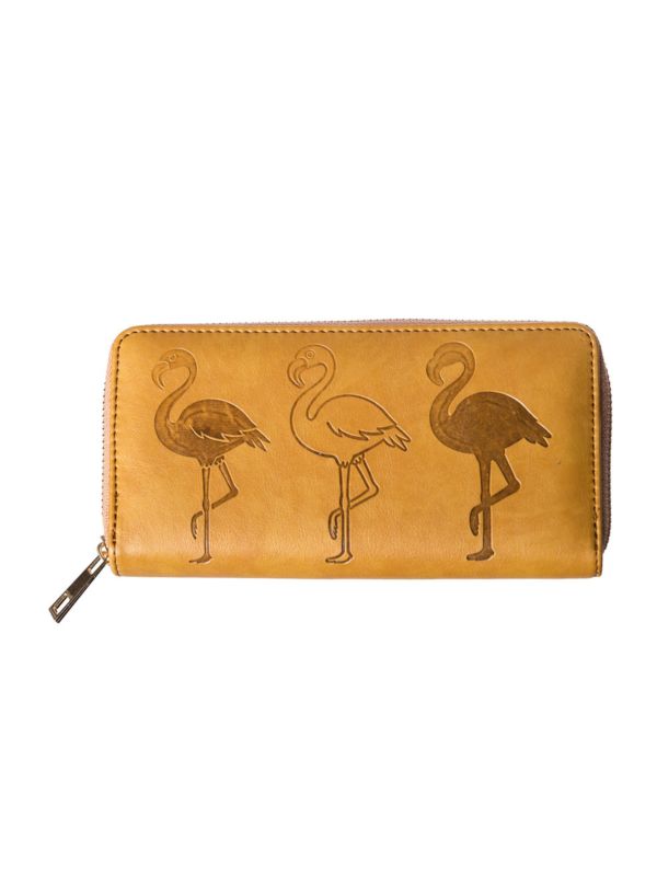BROWN FLAMINGO PURSE 