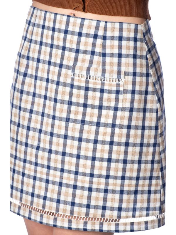 LET'S VACAY MINI CHECK SKIRT