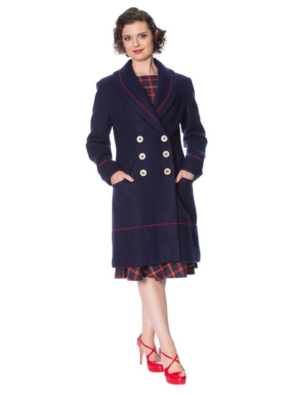 BLUE DIVA DOUBLE BREASTED COAT 