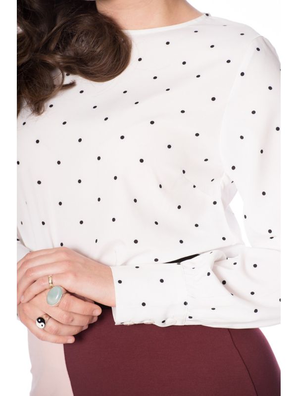 Banned Retro Vintage Dotty Polka Dot Top White
