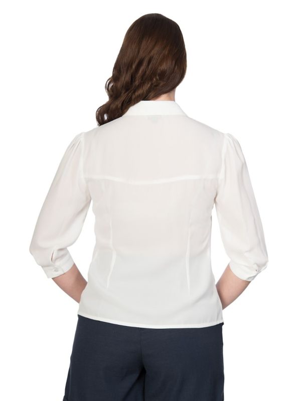 Banned Retro 1950's Toucan Thelma Vintage Blouse White