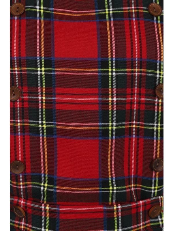 Banned Retro 1960's Sweet Tartan Red Plaid Pinafore Adele Dress