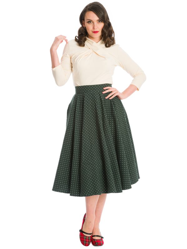 COSY SPOT SWING SKIRT-Green