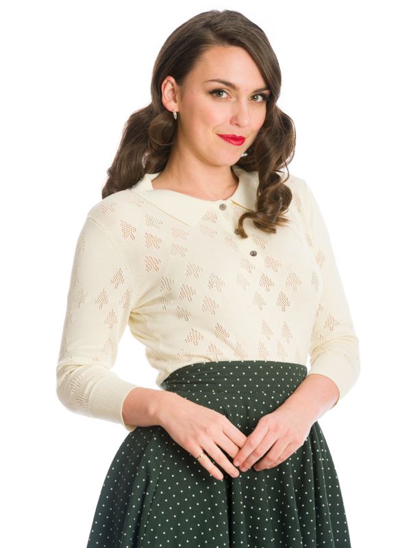 MERRY TREE KNIT TOP-White
