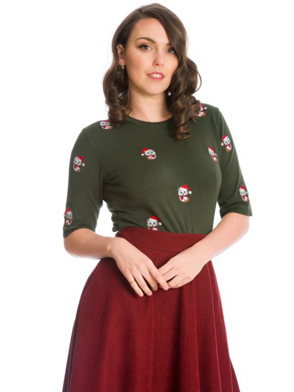 HOLLY CAT JUMPER-Green