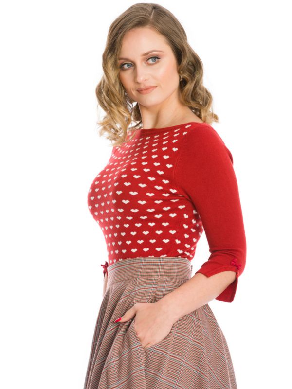 RULES OF THE HEART JERSEY TOP RED