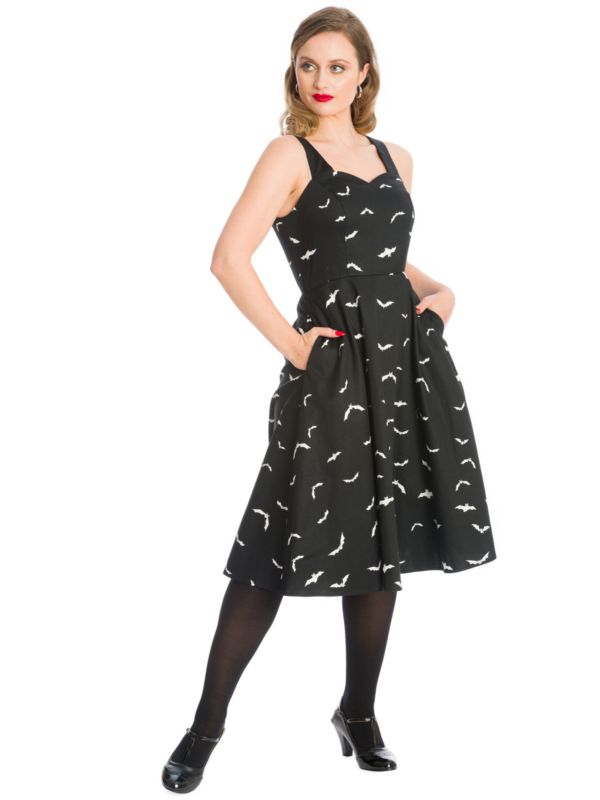SHES BATTY FOR YOU SWING DRESS-Black