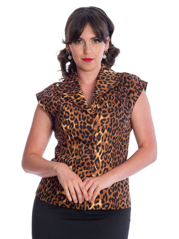 FELINE FRIENDLY BLOUSE-Black