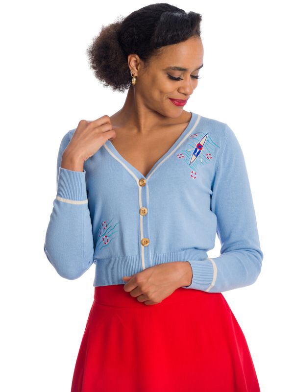 Banned Retro Regatta Boat Sam Short Sleeved Cardigan