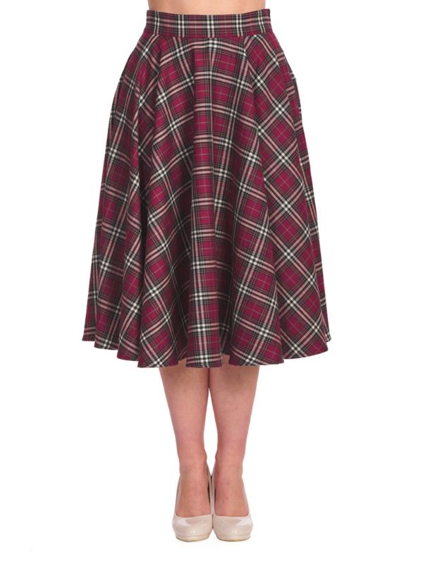 WINTER CHECK SWING SKIRT
