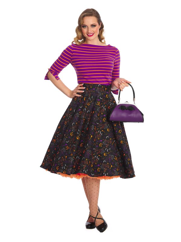 ALL HALLOWS CAT SWING SKIRT