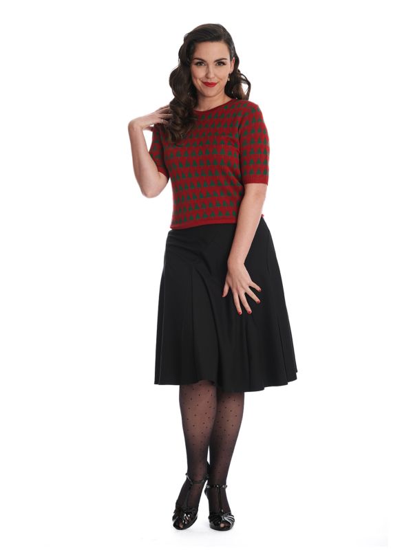 CAROL CLASSIC PANEL DETAIL SKIRT Black