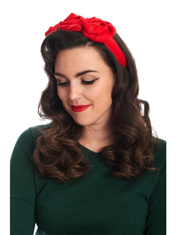 ROSALIE HEADBAND-Red-One Size