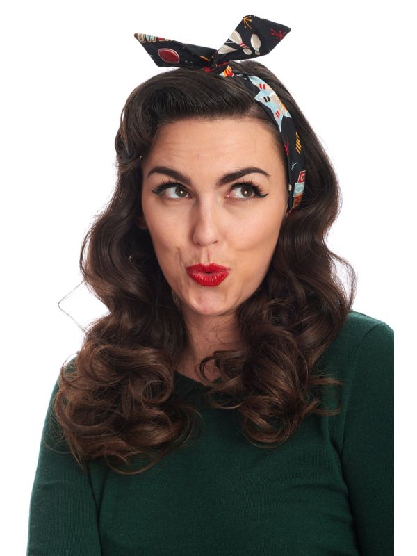 LET'S GO BOWLING HEADBAND-Black-One Size