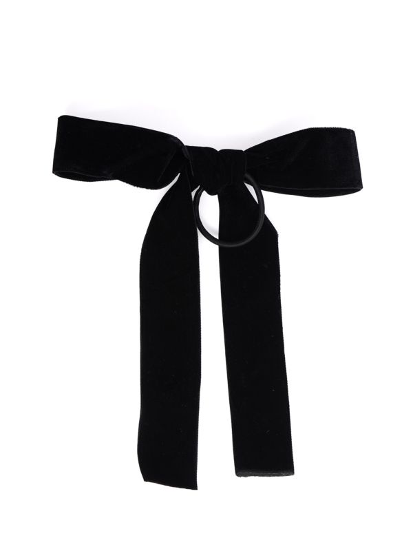 VELVET HAIR TIE-Black-One Size