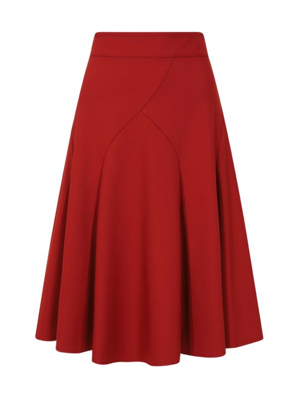 CAROL CLASSIC PANEL DETAIL SKIRT Red