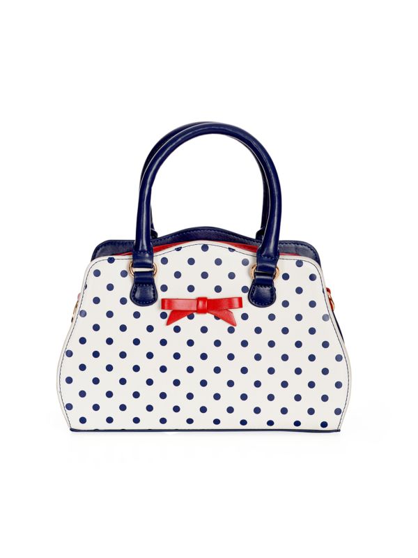 POPPY POLKA HANDBAG White