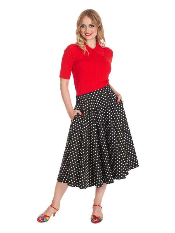 DOT DAYS SWING SKIRT Black