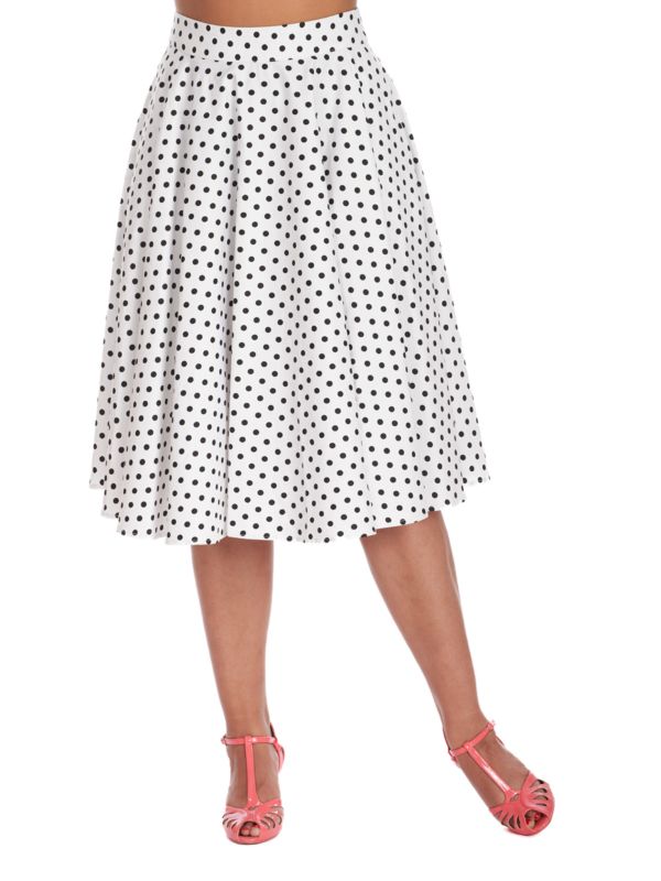 DOT DAYS SWING SKIRT White