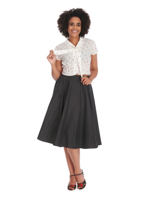 MINI POLKA QUEEN SWING SKIRT Black