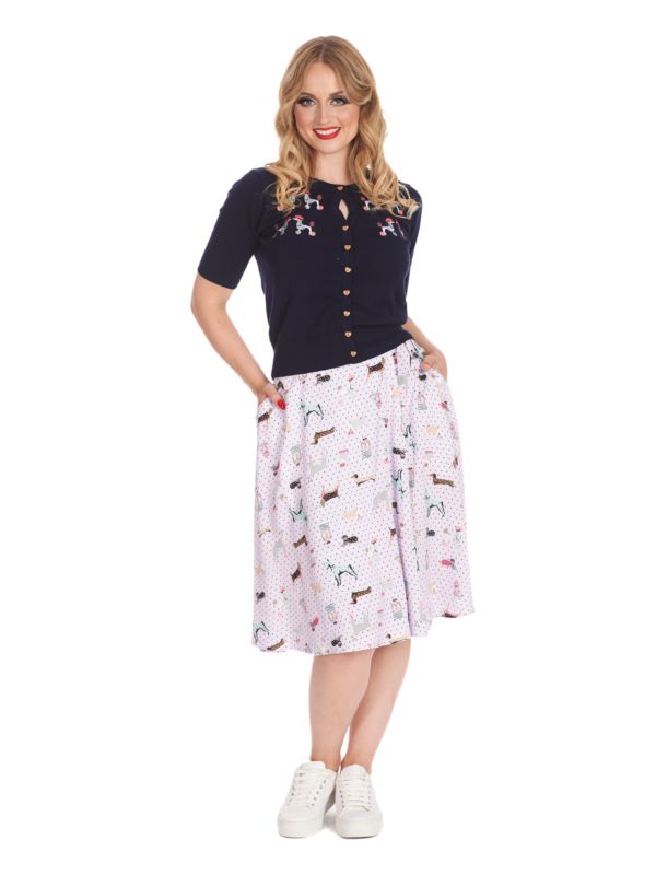 THE KISSING POODLES CARDIGAN Navy