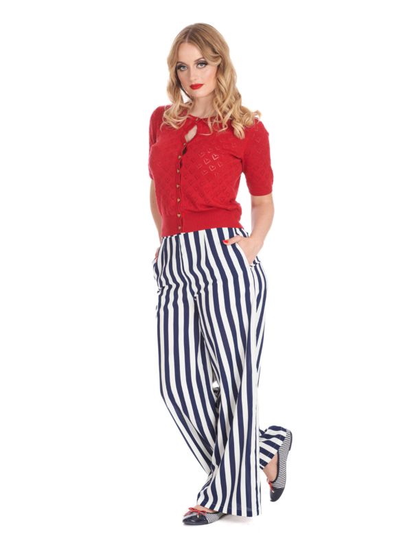 SALLY STRIPE TROUSER Navy