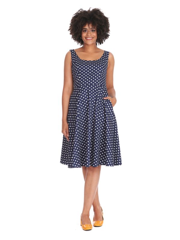 DOT DAYS SWING DRESS Navy