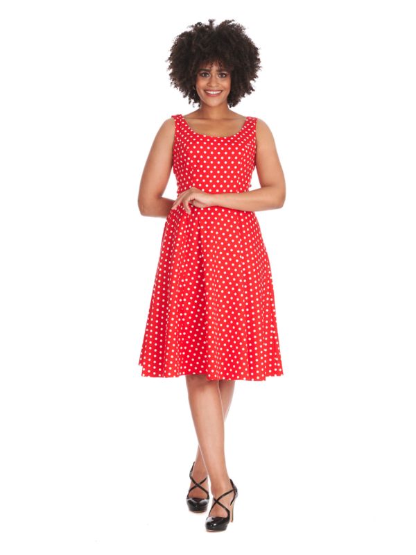 DOT DAYS SWING DRESS Red