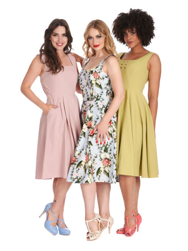 BLOOM SWING HALTER DRESS Blue