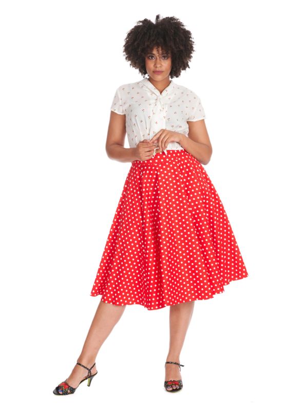 DOT DAYS SWING SKIRT Red