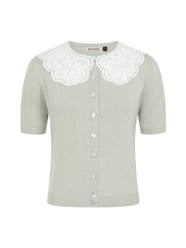 COLLAR CUTIE CARDIGAN Seafoam